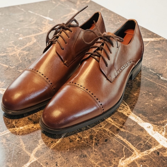 Men Vintage Leather Brown Oxfords By Stacy Adams Size 9W main image 6